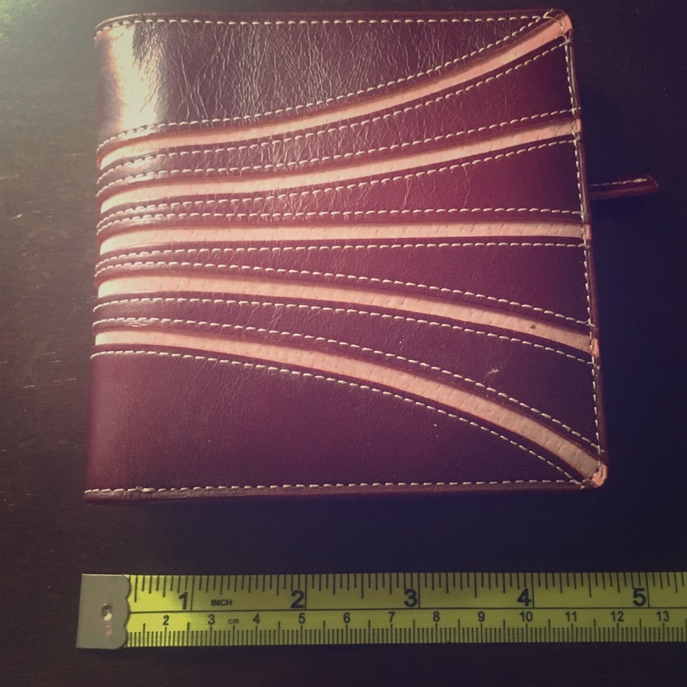 Red and pink leather wallet